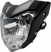 Dirt Bike Headlamp For FZ16 For YS150 For FAZER150 Motorcycle Led Headlight Front Head Light Signal With Bulb Bracket Assembly Motorcycle Headlamp(Black)