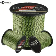 Dorisea 4/8 Strands 100M-2000M PE Fluorescent Green&Black Braided Fishing Line