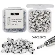 50pcs 3mm Mini Sanding Bands Set For Nail Drill Machine Bits Manicure Pedicure