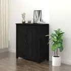 vidaXL Sideboard Black 70x35x80 cm Solid Wood Pine HEE