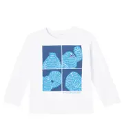 [Stella McCartney Kids] Stella McCartney Kids Printed cotton jersey T-shirt Y 4 white