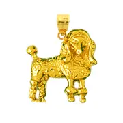 14K Gold Show Poodle Pendant