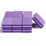 50Pcs Nail Buffers 100/180 Grit Mini Nail Sanding Blocks Set Purple