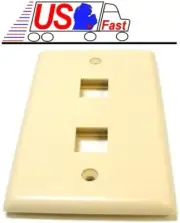 Lot100 Keystone flush Wall face Plate 2/Two/Dual Hole/Jack/Port{IVORY/BEIGE/IV