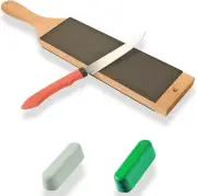 15 Inch Double Sided Leather Knife Sharpener Paddle Strop With Polishing Comp...