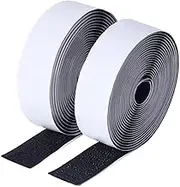 Heavy Duty Double Sided Adhesive Strips, Reusable, Male and Female Stick Adhesive Tape，Backed Hook and Loop Fastener, Screen Window, Sofa, Carpet Tape, 3 cm*5 m (1.18 inch *16.4 ft), Black