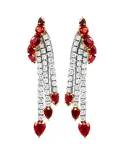 Diana M. Fine Jewelry 18K 22.40 ct. tw. Diamond & Ruby Earrings