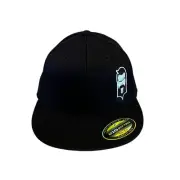 THIGHBRUSH® FACE LOGO - Flat Bill FlexFit Hat - Black