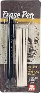 MWZBTG Retractable Eraser, Precision Eraser Pen for Artists and Technical Drawing, Extendable Eraser with 3.8 mm Tip and 5 Refills for Artists Sketching Writing