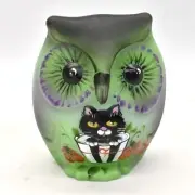 Fenton giftshop Owl Halloween Fall theme Limited Edition Hand Painted