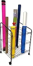Drafting PK00002 Model WRF40 Wire Bin Roll File; 20 Slots, 4" x 4"; Top Grid Tray Inclined, Straight Middle and Bottom Tray Grids; 4 Swivel Casters; Plastic Coated Heavy-Gauge Steel Rods
