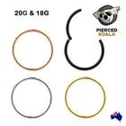 2Pcs Titanium 20G 18G Hinged Segment Septum Tragus Nose Lip Ring Sleeper Earring