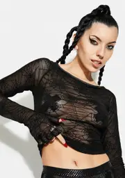 [Punk Rave] Just Widowed Sheer Top