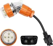 3/5 Pins Ev Charger Adapter, Compatible For Tesla Model S,3,X,Y Gen 2 Ev Charger Extension Cord Connector 240V Outlet At 32A(5 Pin Adapter)