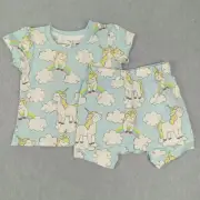 Peter Alexander Baby Unicorn Pyjama Set Size 00 (3-6 months) Blue PJ's New