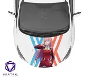 Zero Two 02 Darling Franxx Z9 Anime Hood Wrap Weatherproof Vinyl Decal 50"X60"