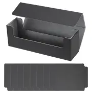 Card Storage Box for Trading Card, 400 + with 6 Divider Fit, Black/Grey