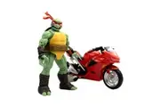 Teenage Mutant Ninja Turtles Raphael Ninja w/ Red Motorcycle BST AXN Figure