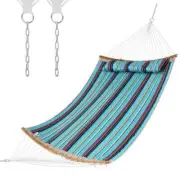ANGELES HOME 2-Person Quilted Portable Hammock 11 ' Polyester Fabric In Blue
