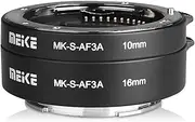 Meike MK-S-AF3-A Metal Auto Focus Macro Extension Tube Adapter Ring (10mm+16mm )for Sony Mirrorless E-Mount FE-Mount A7 NEX E-Mount Camera A7 A7M2 NEX3 NEX5 NEX6 NEX7 A5000 A5100 A6000 A6300 A6500