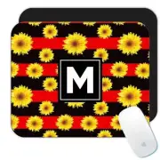 Gift Mousepad : Sunflowers Stripes Seamless Pattern Daisy Abstract Celebration