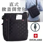 【OVER LAND】A4可放 經典格紋 翻蓋 尼龍側背包 斜背包 翻蓋包 掀蓋包 平板包包 男生包包 直式側背包