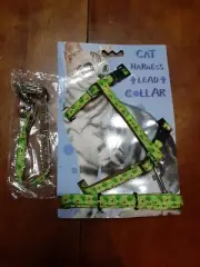 Cat Kitty Harness Bungee Leash and Collar for Cats Greens AVOCADO