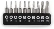 Gunpla 10 Pieces 4 mm Torx Screwdriver Star Bit Set Precision Head Safety Bits Hex Shank CR-V Steel Quick Release Shaft for Easy Attachment Electronic Repair T3 -T20