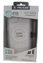Pelican Voyager MagSafe Case and Holster For Apple iPhone 15 Plus (Clear)