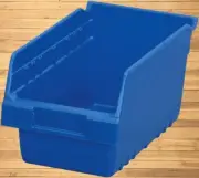 Akro-Mils 30090 Plastic Nesting ShelfMax Storage Bin Box, Blue, (10-Pack)