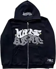 [ZFOFLIK] Y2k Clothes Zip Up Hoodie Men Star Sweater Women Oversized Sweatshirt Harajuku Punk Streetwear Clothes
