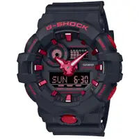 在飛比找PChome24h購物優惠-【CASIO】卡西歐 G-SHOCK 火焰紅黑雙顯手錶 GA