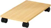 Pc Stand Mobile CPU Stand, Wooden PC Tower Floor Stand with 4 Wheels, PC Cart Under Desk CPU Stand(Natural)