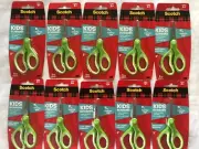 10 Pack Scotch Kids Scissors 2 POINTED Tip 1 BLUNT Tip Soft Touch Handles Green