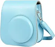 Portable Instant Camera Case Bag Holder PU Leather with Shoulder Strap Compatible Fit for Fujifilm Fit for Fuji Fit for Instax Mini 11(Blue)