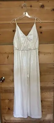 BHLDN Aidan Mattox La Lune Sequin Jumpsuit Size 4 MSRP $295