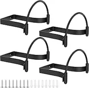 Tcwhniev 4 Pcs Metal Cowboy Hat Rack, Wall Mounted, Black Cap Holder, Multifunctional Western Rustic Decorative Cowboy Hat Hooks for Home Apartment Dormitory