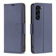 For Samsung Galaxy S24+ Plus Case, Lychee Folio Wallet PU Leather Cover, Kickstand, Blue