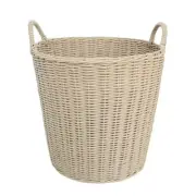 Plastic Woven Laundry Basket Wicker with Handles Small Baby Child