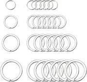 [KANSPHY] 40Pcs Split Key Rings,Stainless Steel Keyrings Dog Tag Ring,4 Sizes (1/2 inch, 3/4 inch,1 inch, 1.2 inch) Key Chain Ring for Craft,Car Keys Organization
