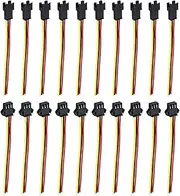uxcell Male to Female 3Pin Breadboard Jumper Wire 2.54mm Pitch Ribbon Cable 20cm Long Electronics Breadboard Ribbon Cables for Breadboard Electronic Projects Pack of 10