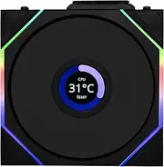 Lian Li UNI Fan TL LCD 120 Wireless - Single Pack (Reverse Blade) - Controller not included - 2.4GHz Wireless Control - Infinity Mirror Design - Controller Required - Black (12RTLLCD1W1B)