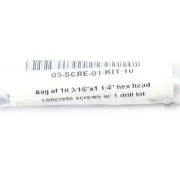 (10-Pk) Hex-Washer-Head Concrete Anchors w/ Drill Bit 3/16" X 1-1/4"