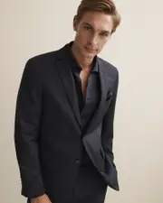 Glen Check Denim Suit Jacket
