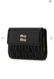 Miu Miu SMALL MATELASSE NAPPA Black LEATHER WALLET Wallet and Card