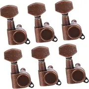 ERINGOGO Complete Set of 6r Tuning Pegs Sealed Tuners for Acoustic/electric Guitars Copper Square Head Ferrules Bushings Screws