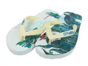 O'neill Flip-Flops Cracking White Green Dragon Print