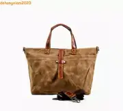 Oil Wax Canvas Handbag Men Shoulder Bags Vintage Briefcases Messenger Tote Bag