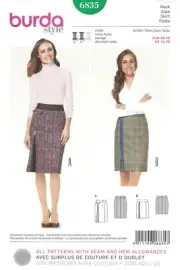 Burda 6835 Smart, Casual Skirts w Side Zipper Godet Sz 10-20 UNCUT Pattern OOP