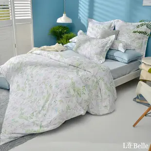 義大利La Belle 青青草原 雙人純棉防蹣抗菌吸濕排汗兩用被床包組